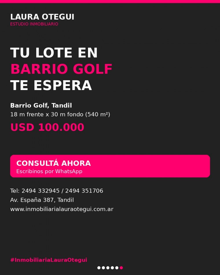 VENTA LOTE BARRIO GOLf, 540 mts