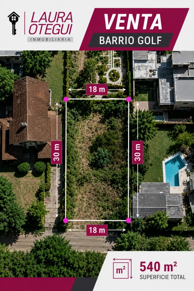 VENTA LOTE BARRIO GOLf, 540 mts