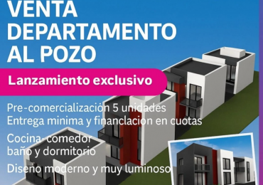 PREVENTA EN POZO DEPTOS DE 1 DORMITORIO OPORTUNIDAD 