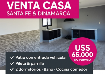 VENTA CASA EN ESQUINA 2 DORMITORIOS 
